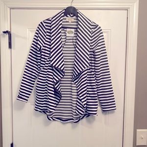 Black and white striped blazer
